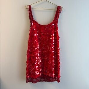 Alexis Zenovia Red Sequin Sleeveless Top